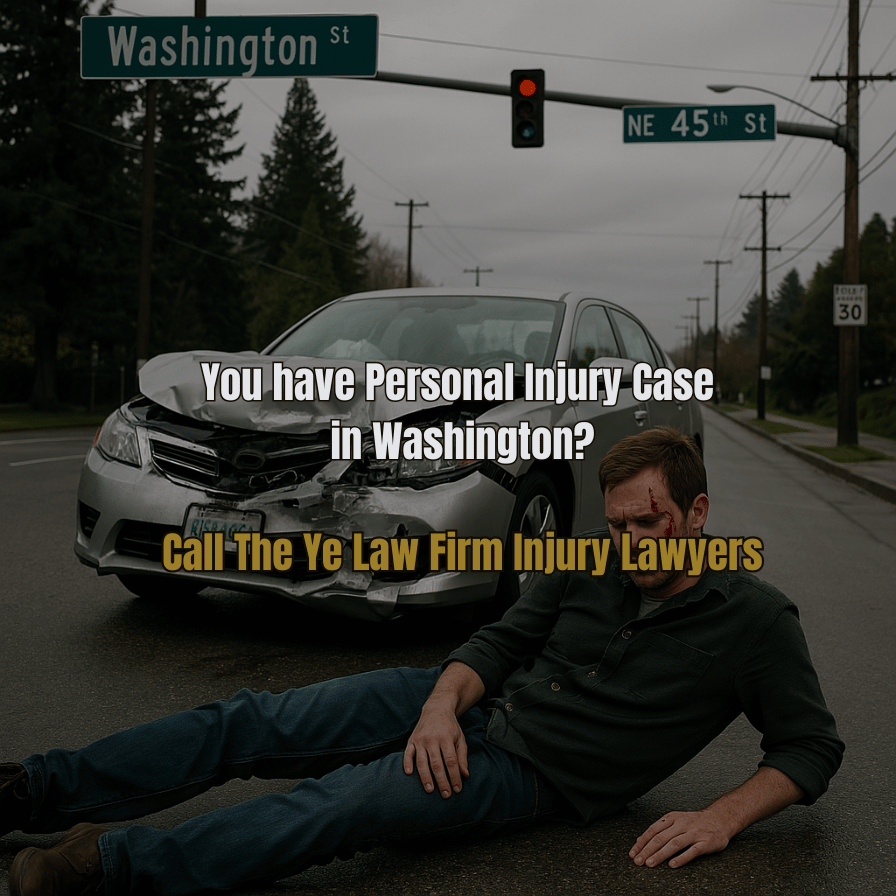 A person is lying on the road after a road accident in Washington.